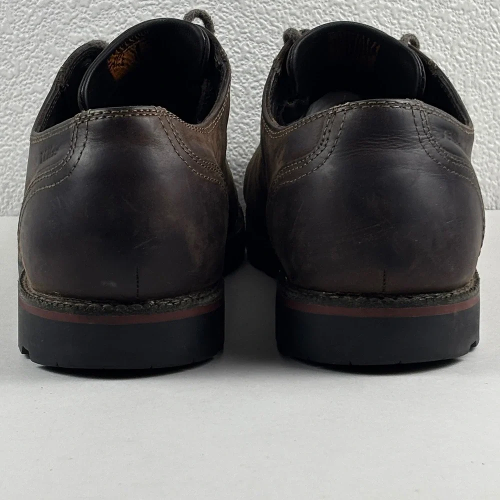 L.L. Bean Waterproof Leather Oxfords Mens 10 Medium Dark Brown Rugged Lug